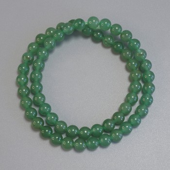Smooth Jade Beads, 6 mm Diameter, 38 cm Length on Thread