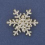 Brooch pendant 'New Year\'s Snowflake' with white crystals and gold-toned metal 34mm +