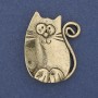 Cat brooch-pendant in golden metal 37x29mm+