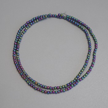 Rainbow hematite beads - smooth round 2mm ± on thread, length 38 cm+