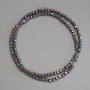 Rainbow hematite beads, faceted 3x3mm ± on thread, length 38 cm ±