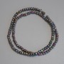 Rainbow Hematite Beads, Faceted Rondelle 4x3mm +/- on Fishing Line, Length 38cm+