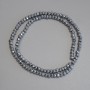 Hematite Beads, Silver-Colored, Faceted Rondelle 4×3 mm on Beading Thread, Length 38 cm