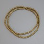 Gold-colored hematite beads, smooth 3mm round beads on a thread, length approximately 39 cm