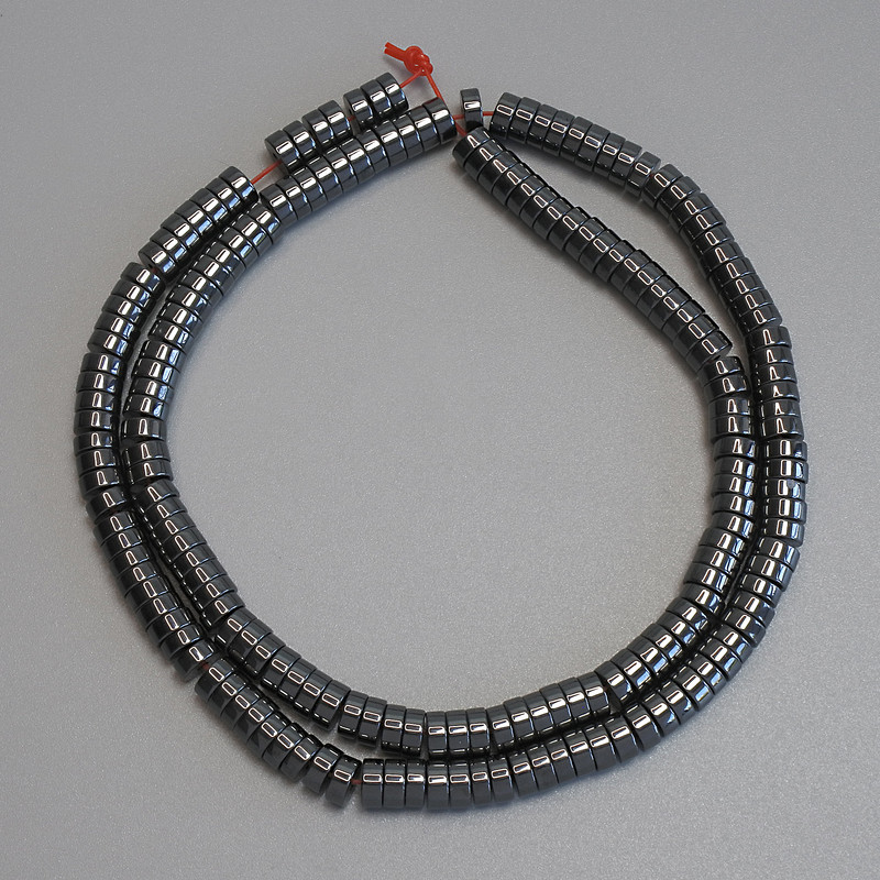 Hematite Rondelle Beads 5×2mm on Thread, Length 40 cm+