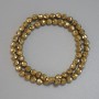 Hematite Beads, Gold Color, Faceted 6mm+, on Beading Wire, Length 38 cm+
