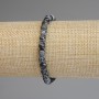Snow Obsidian Bracelet with Faceted Beads, 6 mm, Length 18 mm +/- Stretch