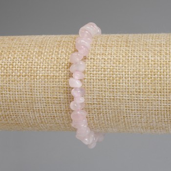 Rose quartz chip bracelet 8-9×3-5 mm chips, length 18 mm, stretchy