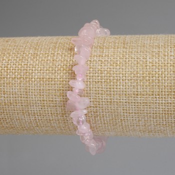 Rose Quartz Chip Bracelet on Stretch Base