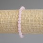 Pink Quartz Bracelet with Smooth 6mm Beads, 18 cm, Stretch
