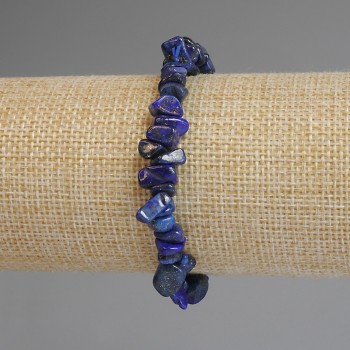 Lapis lazuli chip bracelet 6–13×2–5 mm, length 18 mm, stretch