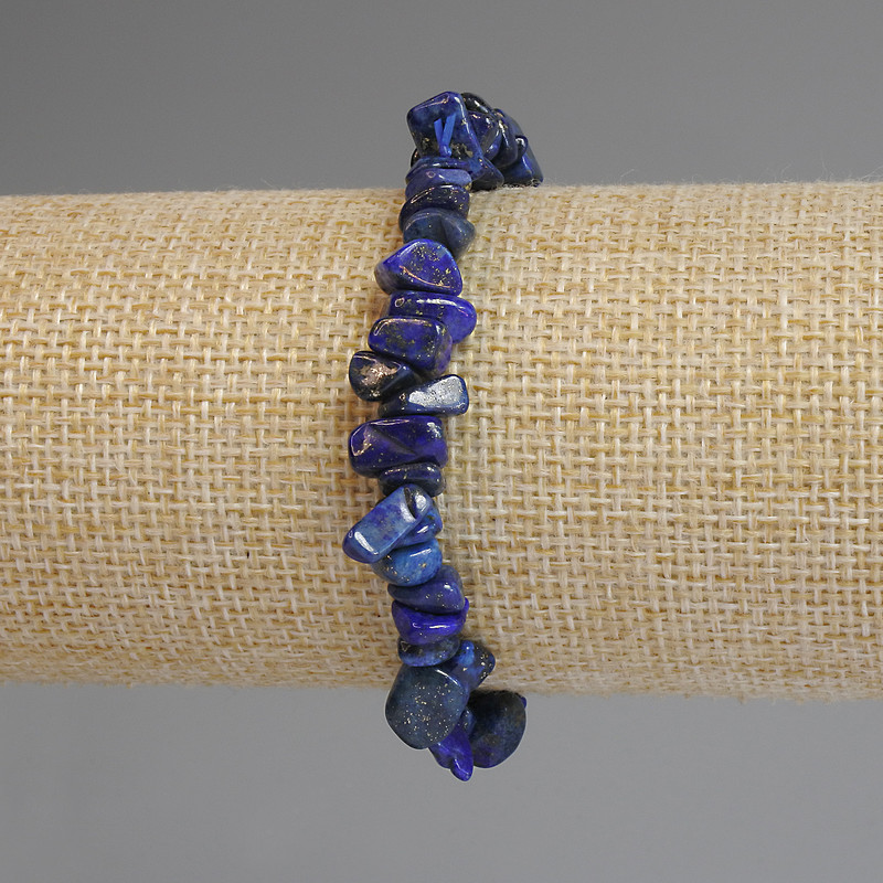 Lapis lazuli chip bracelet 6–13×2–5 mm, length 18 mm, stretch