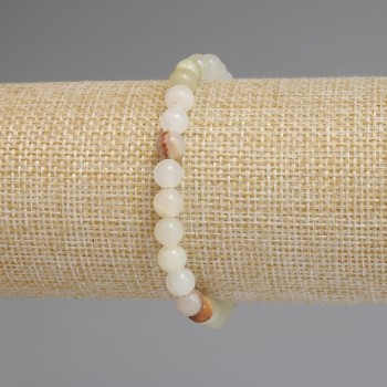 Onyx Bracelet with Smooth 6mm Beads, Length 18mm ±, Elastic