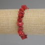 Faceted coral bracelet, 6-9×4-7 mm, length 18 mm, stretch base