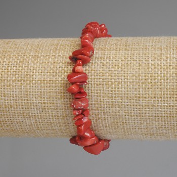 Bracelet Coral rubble 5-10×2-5 mm, length 18 mm, stretch