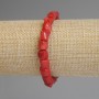 Faceted Coral Bracelet 9–14×9 mm ±, length 18 mm ±, on stretch base