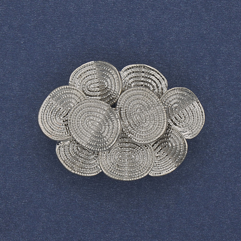 Accent Brooch Pendant 36×26 mm - silver metal
