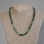 Emerald-Cut Necklace, beads about 11×6.5 mm, 5 mm ± beads and 3 mm ± seed beads, length 50 cm ± with clasp