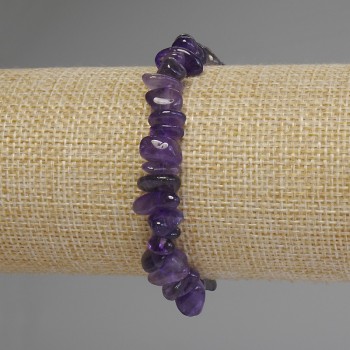 Amethyst faceted bracelet, bead size 7–12×4–6 mm, 18 cm in length (stretch)