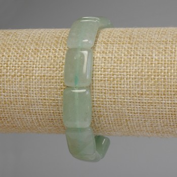 Jade Bracelet with Rectangles, 18x13 mm, 18 cm Stretch