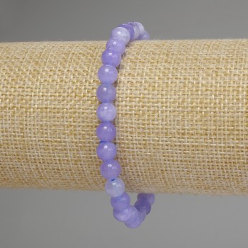 Aquamarine bracelet with smooth beads, 6 mm diameter, 18 cm length, stretch