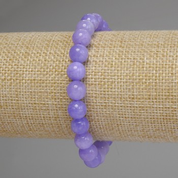 Aquamarine bracelet with smooth beads, 8 mm diameter, 18 cm length, stretch