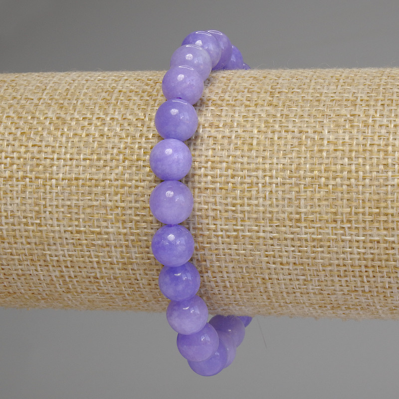 Aquamarine bracelet with smooth beads, 8 mm diameter, 18 cm length, stretch