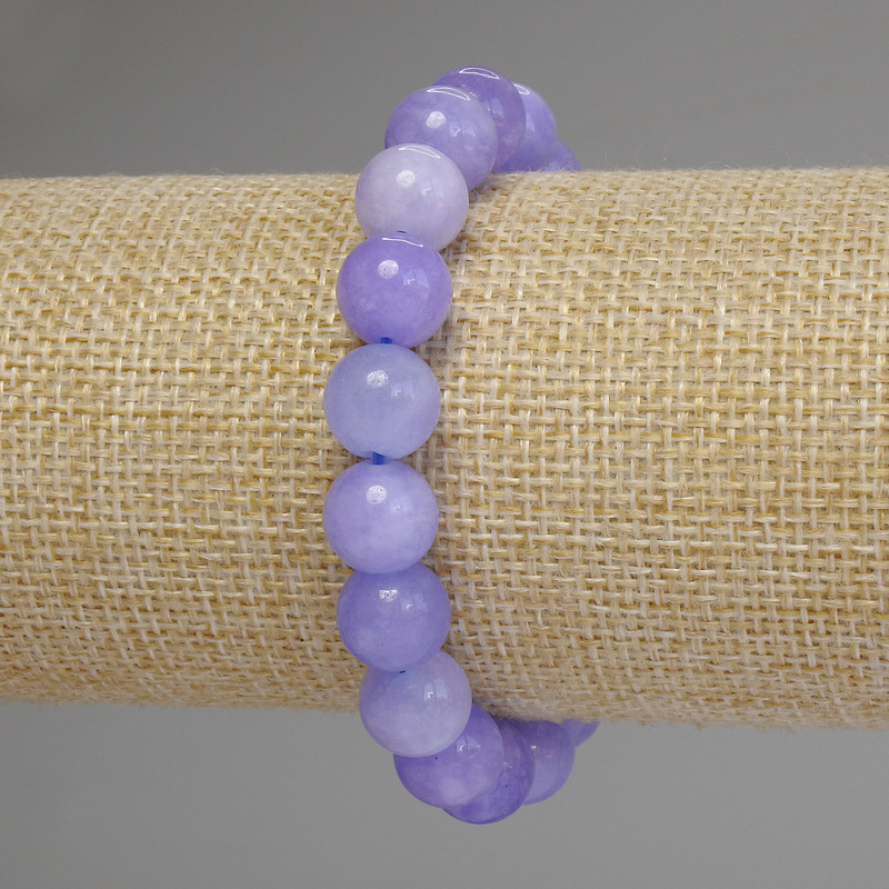 Aquamarine bracelet with smooth beads, 10 mm diameter, 18 cm stretch