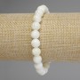 Elastic bracelet with smooth mother-of-pearl beads, 9 mm diameter, 18 cm length