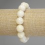 Stretch bracelet with mother-of-pearl, smooth beads, 13 mm diameter, 18 cm length