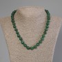 Green Cat's Eye Necklace, smooth beads, 9 mm diameter, 50 cm length with clasp