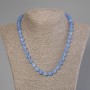 Aquamarine Necklace with smooth beads, 8 mm diameter, 50 cm length, with clasp