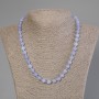 Aquamarine Necklace with Smooth Beads, 8mm diameter, 50 cm length, with clasp