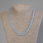 Aquamarine Necklace with Faceted Cube Beads, 7x7 mm, 50 cm long with clasp