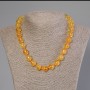 Citrine bead necklace, smooth beads, 12mm diameter, 50cm length, with clasp