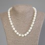 Necklace with mother-of-pearl barrel beads, 10x9 mm diameter, 5 mm +/-, length 50 cm +/- with clasp