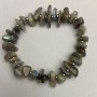 Labradorite chip bracelet 10-15×2-7 mm ± with metal inserts, length 18 mm ± stretch