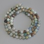 Chrysocolla and Lapis Lazuli Beads on Thread, Faceted Round Bead, Diameter 4–5 mm, Length 40 cm+