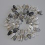 Hairy Rutile Quartz Beads Butterfly Chip, diameter 12-14x5-7mm ±, seed beads 3mm ±, length about 40 cm on thread