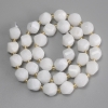 White Quartz Beads Diamond-shaped, 10×9 mm, 3 mm seed beads, 39 cm length on thread