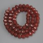 Faceted carnelian rondelle beads, 8x6 mm, 5 mm +/-, length 37 cm +/- on a thread