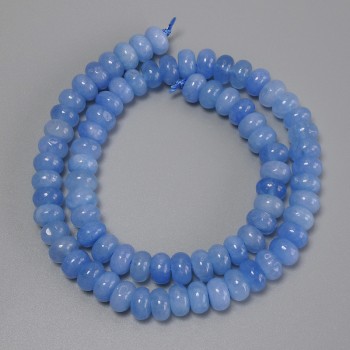 Aquamarine Rondelle Beads, diameter 8x5 mm, length 38 cm on thread