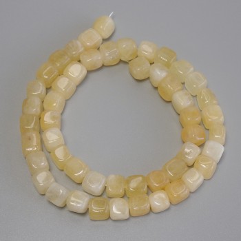 Citrine cube beads, 7.5x7.5 mm, 37 cm length on thread