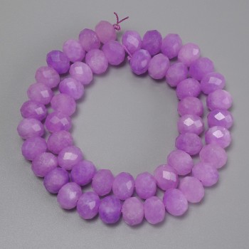 Lavender Amethyst Faceted Rondelle Beads, 10x7.5 mm diameter, 37 cm length on thread