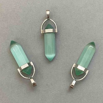 Pendant 'Cat's Eye' Hexagonal Crystal Ball 8×31×41 mm+