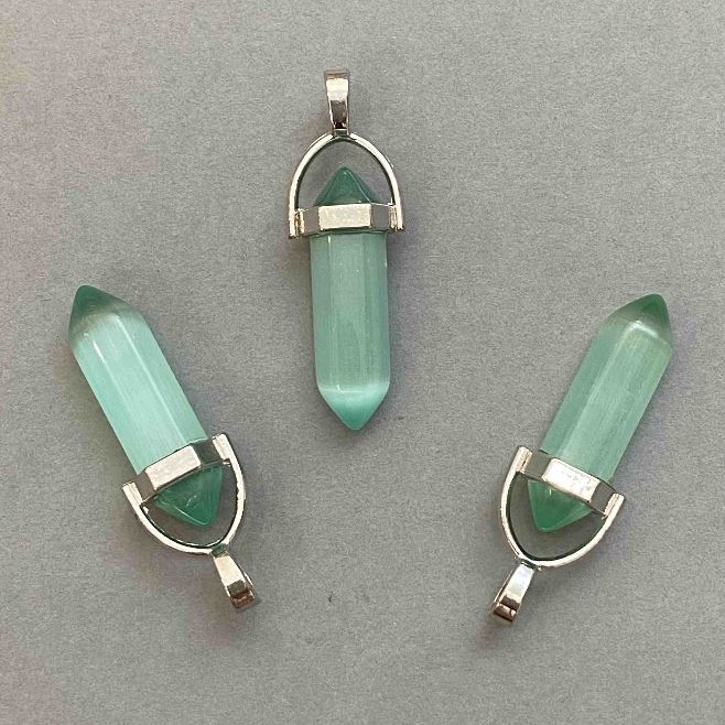 Pendant 'Cat's Eye' Hexagonal Crystal Ball 8×31×41 mm+