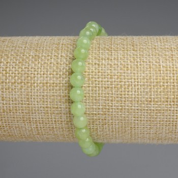 Bracelet Chrysoprase Olivine Smooth Bead 6mm, Length 18mm, Stretch