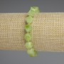 Chrysolite Olivine Bracelet - Faceted Rhombus 9x8mm +/- Beads 3mm +/- Length 18mm +/- Elastic