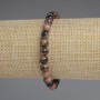 Rhodonite bracelet with a smooth bead, 6 mm diameter, 18 mm length, stretch