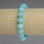 Aquamarine bracelet with smooth beads, 10mm diameter, 18mm length, stretch